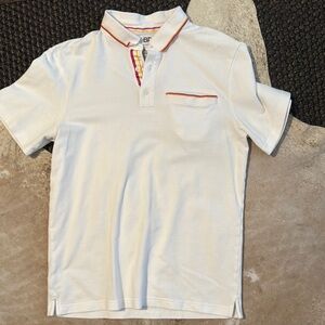 BP. White Polo With Pink And Orange Edging